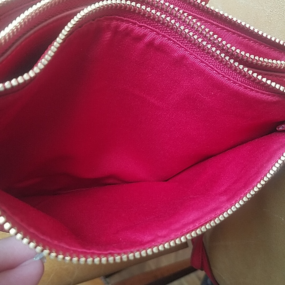 Coach Lyla Red Pebbled Leather Crossbody Bag - Picture 8 of 13